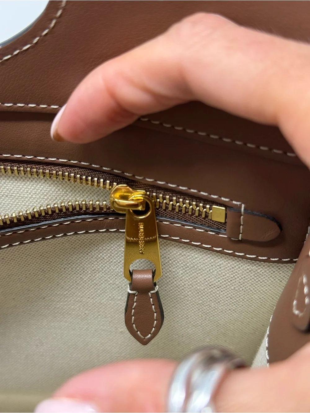 Burberry Mini Two-Tone Canvas and Leather Pocket Bag - Cream and Brown